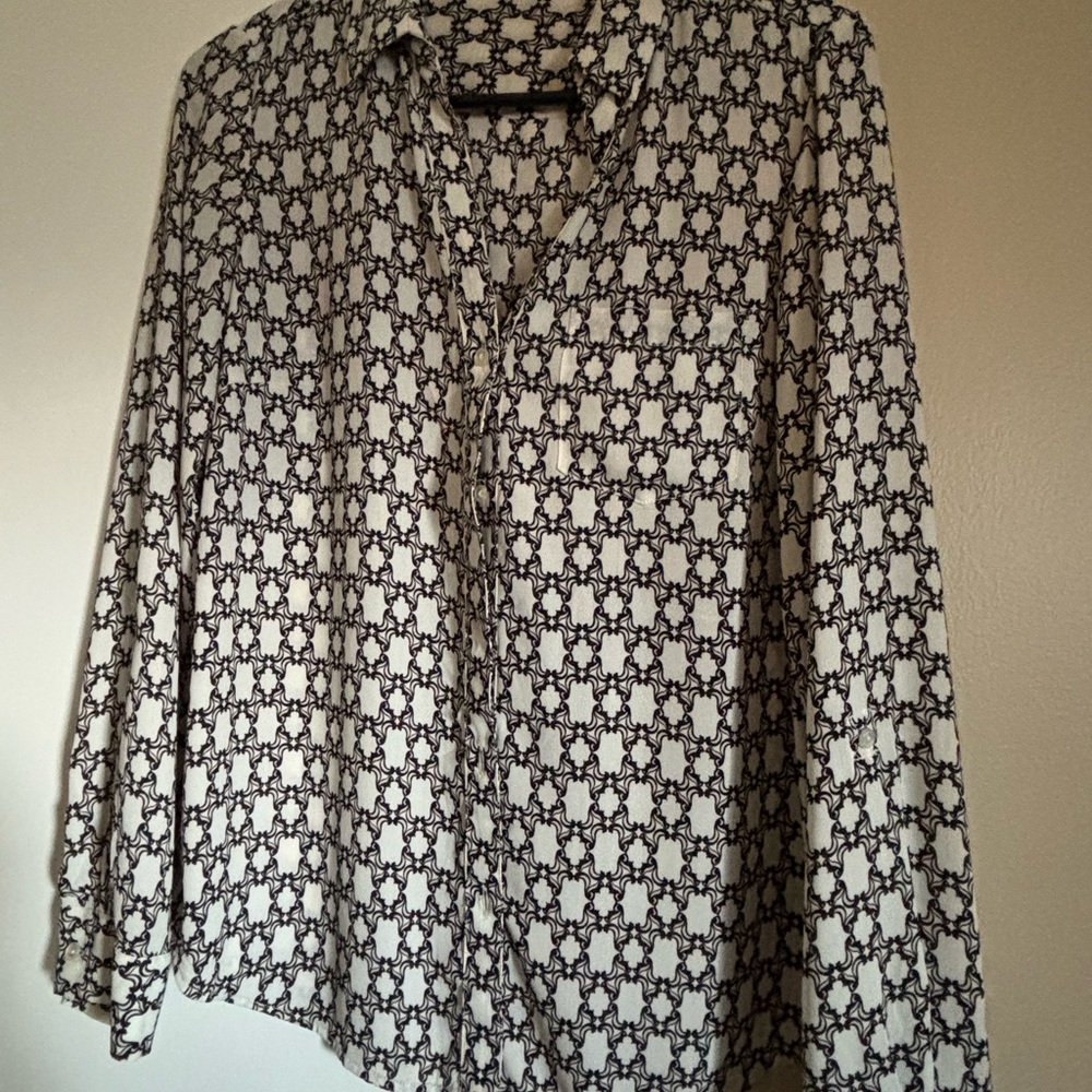 The Limited Black and White Button Down Shirt